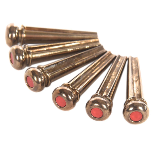 Luxe by Martin Bridge Pins Gold w/Red Inlay Parts / Guitar Parts / Bridges