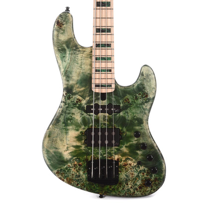 Mayones Jabba Custom 4-String Eye Poplar Green Velvet Antique Raw Bass Guitars / 4-String
