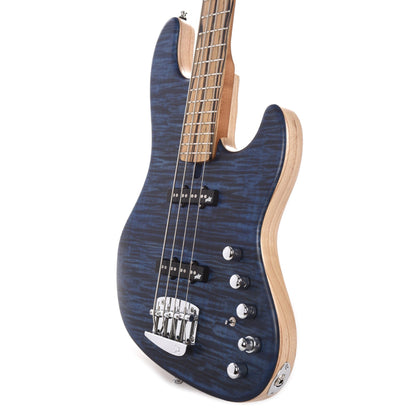 Mayones Jabba Custom 4-String Quilted Maple Trans Dirty Blue Matt Bass Guitars / 4-String