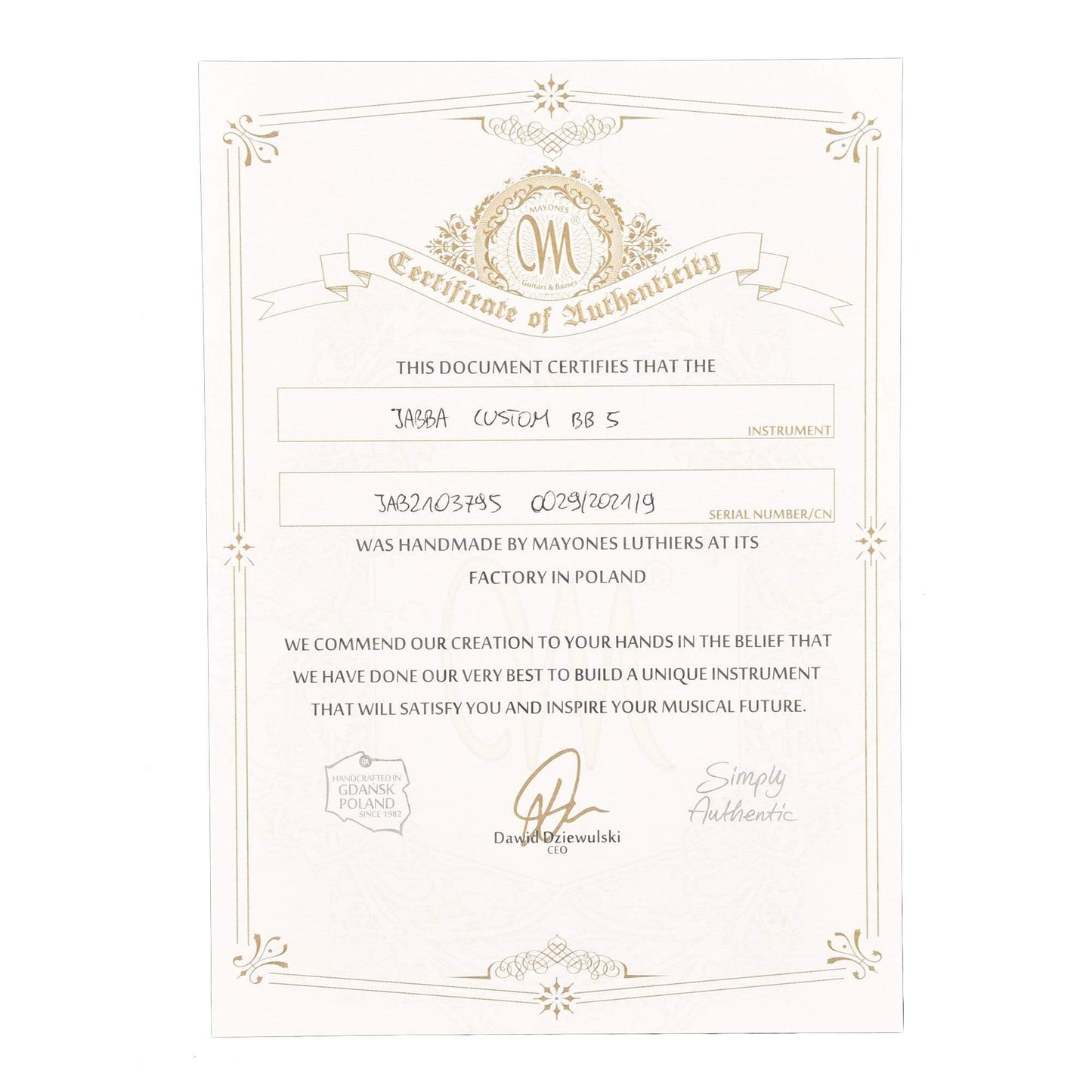 Mayones Jabba Custom BB 5-String Buckeye Burl Natural Gloss Bass Guitars / 5-String or More