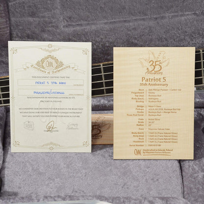 Mayones Patriot 5 35th Anniversary Buckeye Burl Bass Guitars / 5-String or More