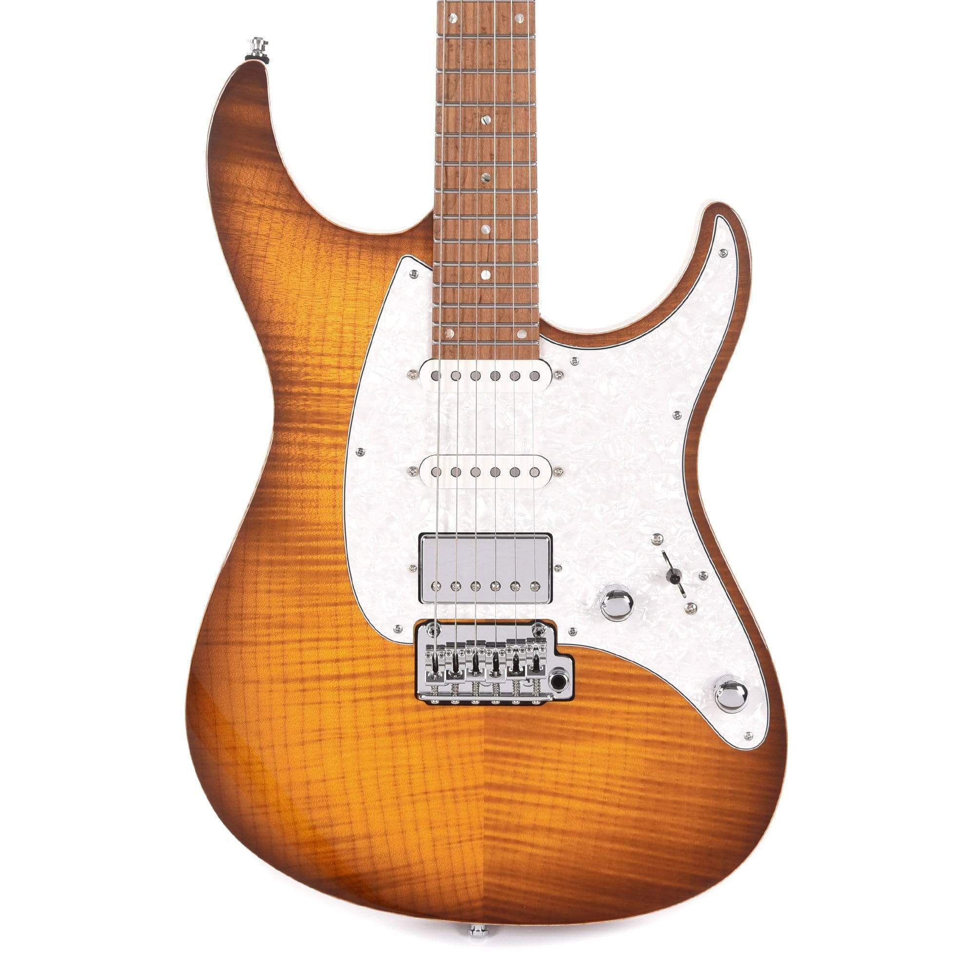 Mayones Aquila FM 6 Flamed Maple Dirty Amber Gloss – Chicago Music