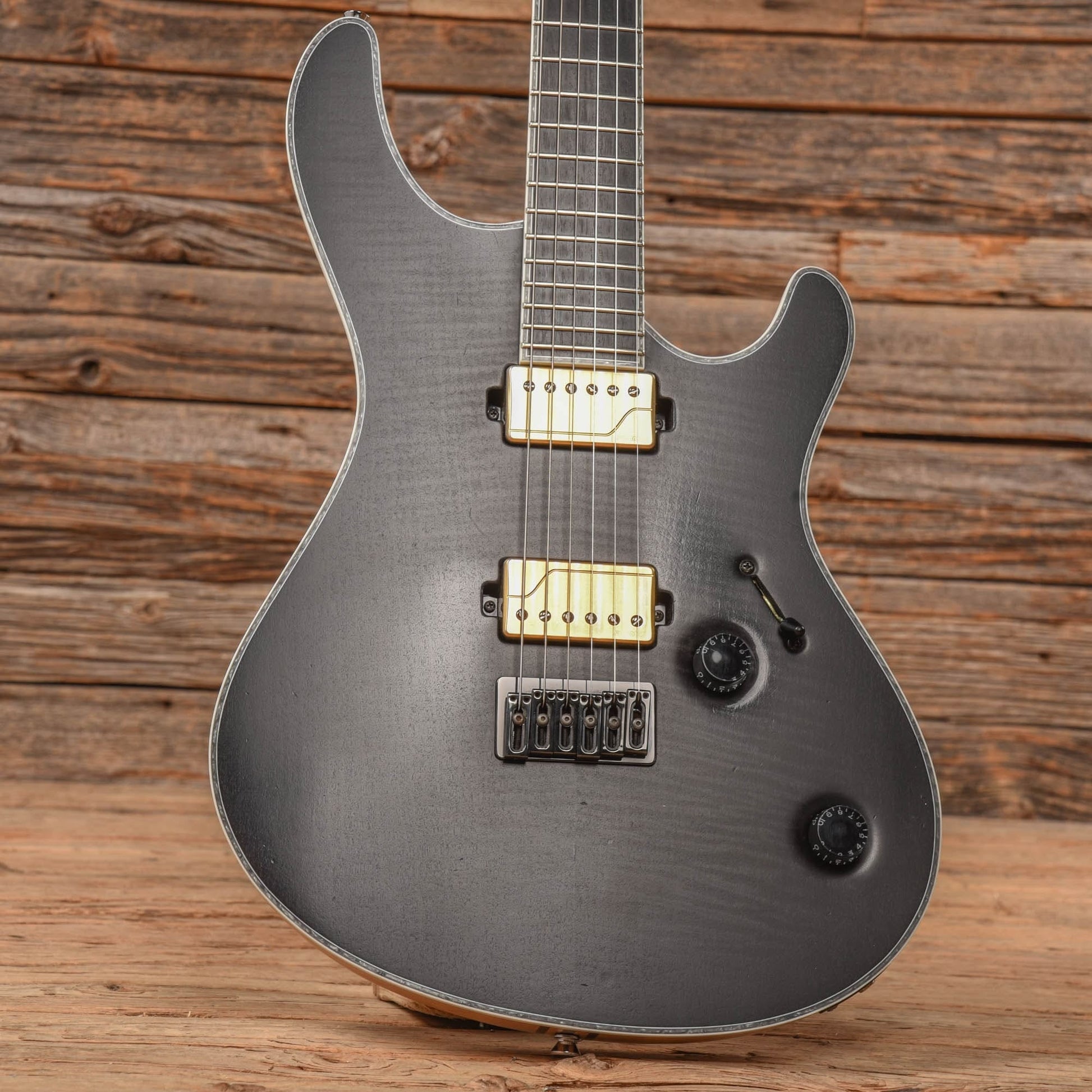 Mayones Regius 6 Transparent Black Electric Guitars / Solid Body