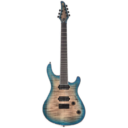 Mayones Regius 7-String Jeans Black 2-Tone Blue Burst Gloss Electric Guitars / Solid Body
