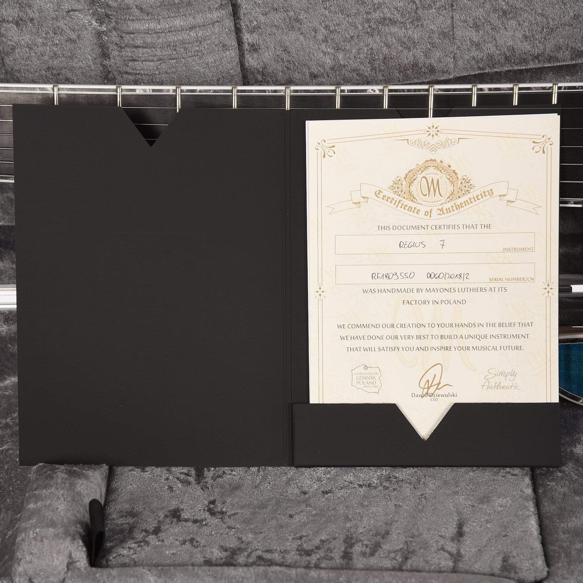 Mayones Regius 7-String Jeans Black 2-Tone Blue Burst Gloss Electric Guitars / Solid Body