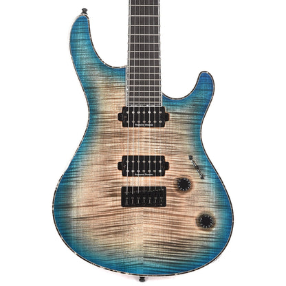 Mayones Regius 7-String Jeans Black 2-Tone Blue Burst Gloss Electric Guitars / Solid Body