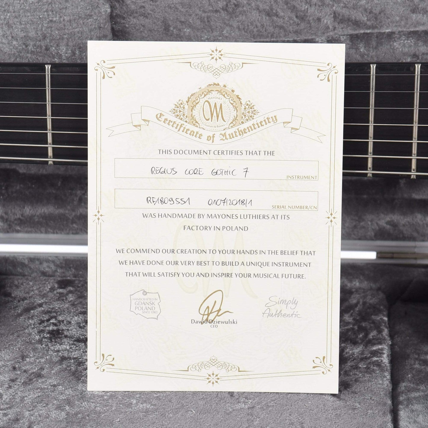 Mayones Regius Core Gothic 7-String Black w/Seymour Duncan JB/Jazz Electric Guitars / Solid Body