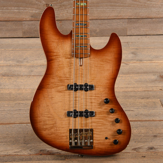 Sire Marcus Miller V10 DX Flame Maple/Swamp Ash 4-String Tobacco Sunburst