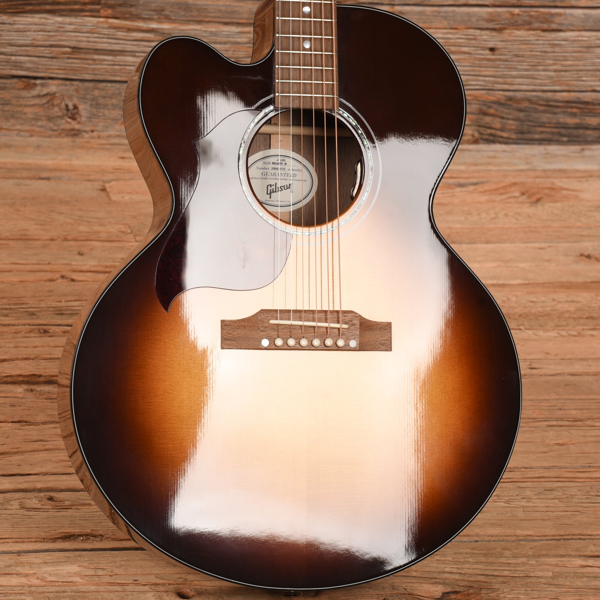 Gibson J-185 EC Modern Walnut Sunburst 2022 LEFTY