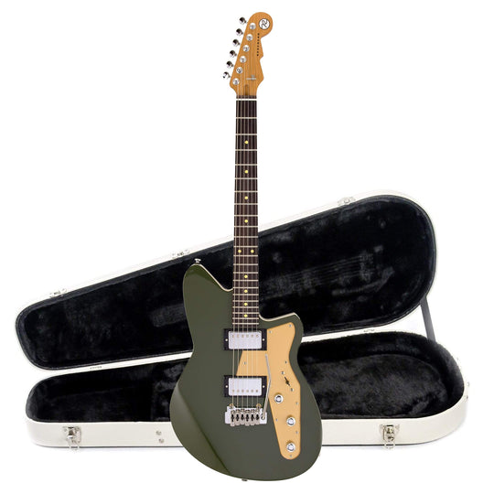 Reverend Jetstream HB Army Green Hardshell Case Bundle