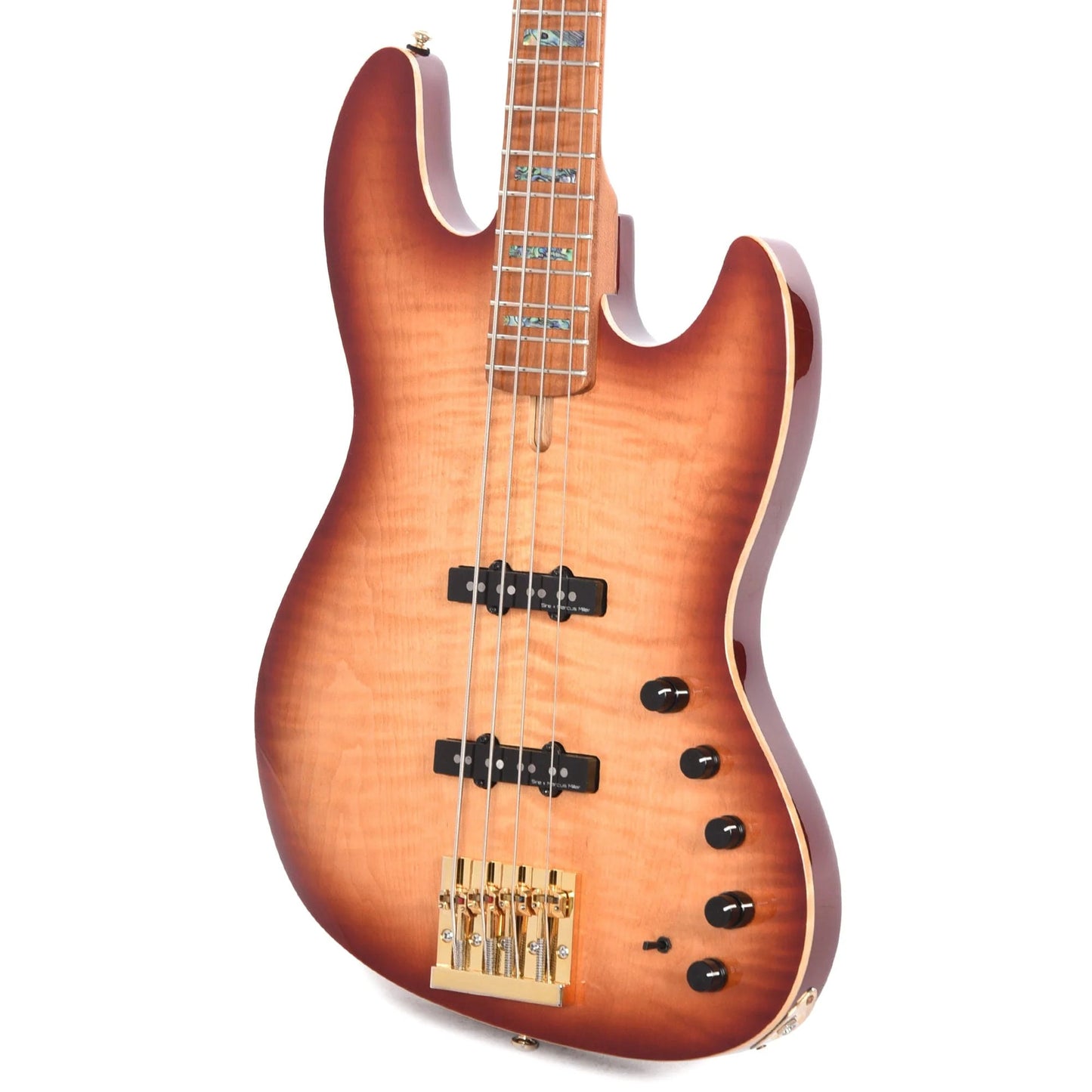 Sire Marcus Miller V10 DX Flame Maple/Swamp Ash 4-String Tobacco Sunburst