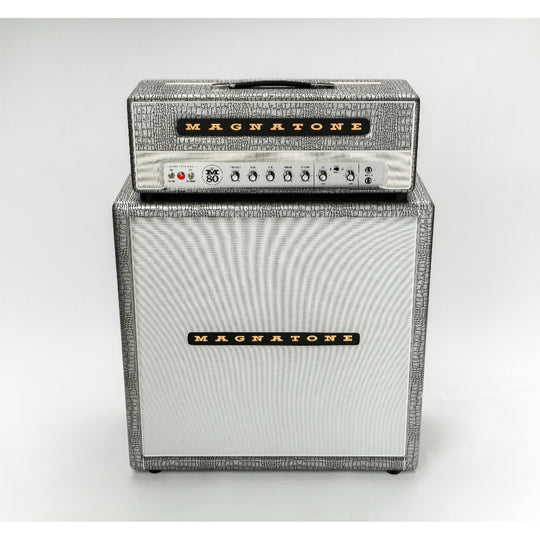 Magnatone Billy Gibbons Super Fifty-Nine M80 45w Head & 4x12 Cab Stack Silver Croc (Limited to 6. Stage Played and Signed)