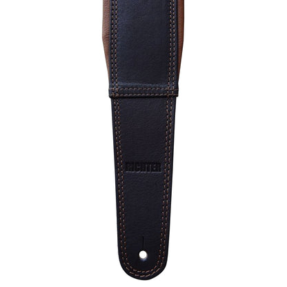 Richter Springbreak I Nappa Guitar Strap Genuine Leather Padded Black / Tan