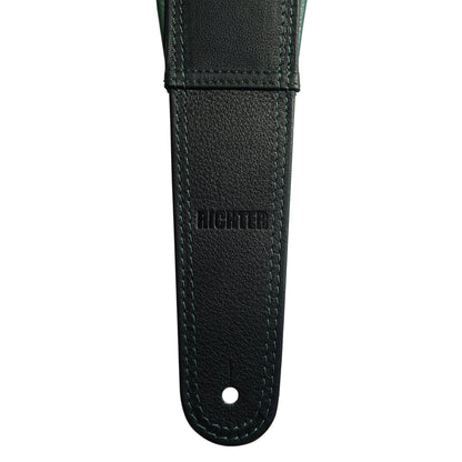 Richter Springbreak I Nappa Guitar Strap Genuine Leather Padded Black / Olive