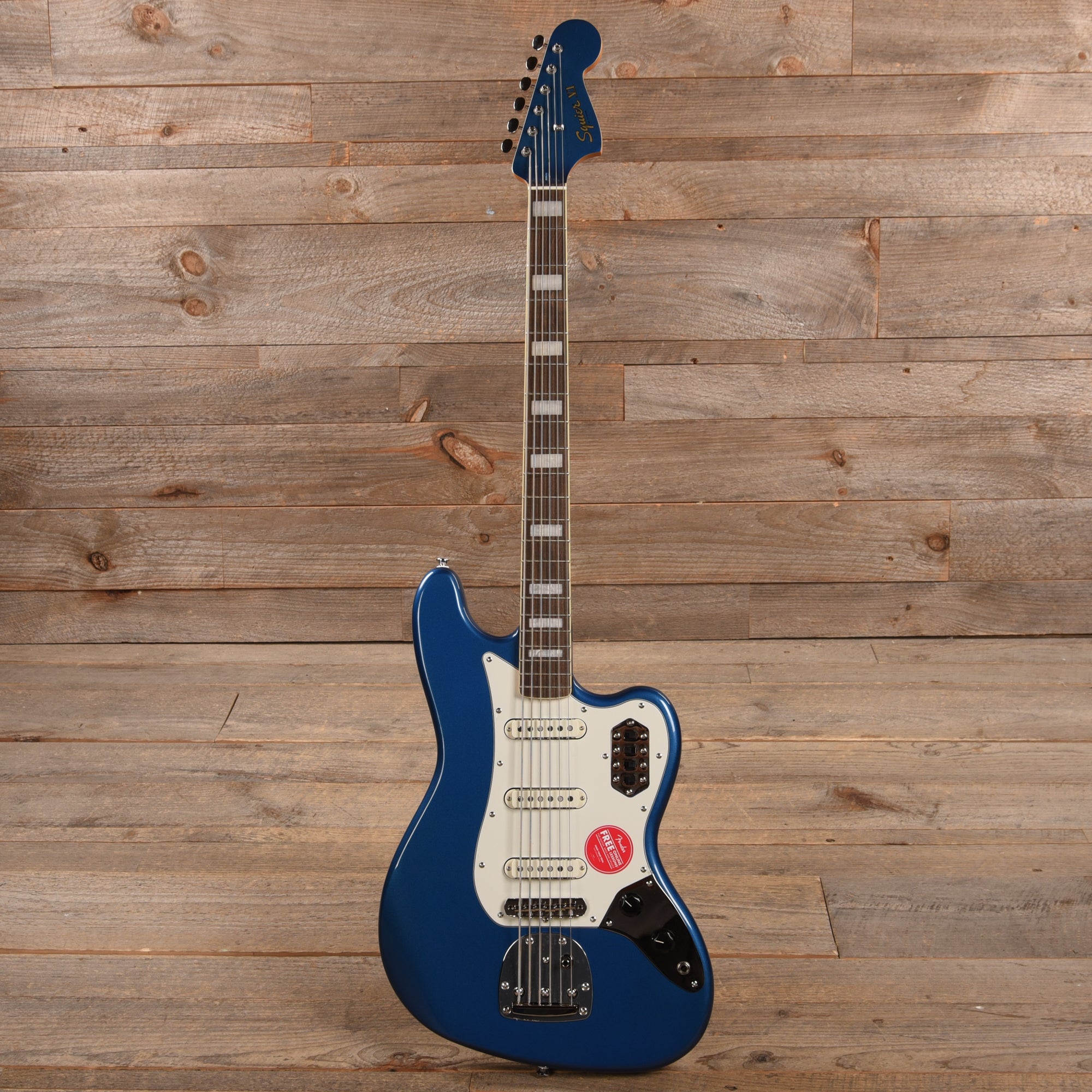 Squier Classic Vibe Bass VI Lake Placid Blue w/Matching Headcap & 3-Ply Parchment Pickguard