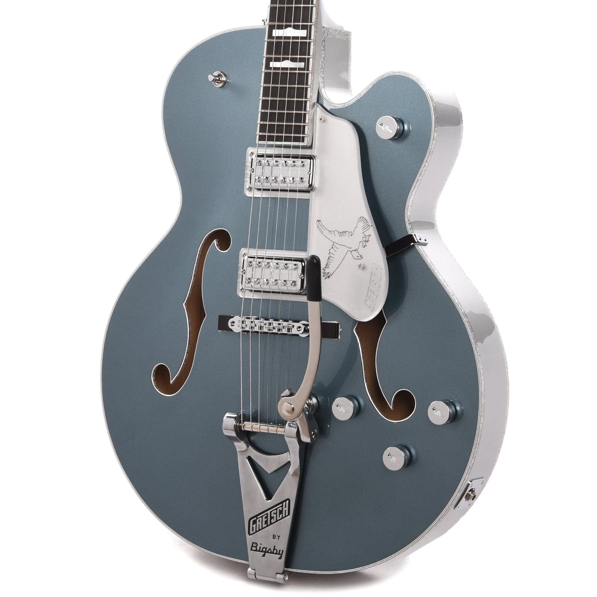 Gretsch G6136T LTD 140th Double Platinum Falcon with String-Thru Bigsby Two-Tone Stone Platinum/Pure Platinum