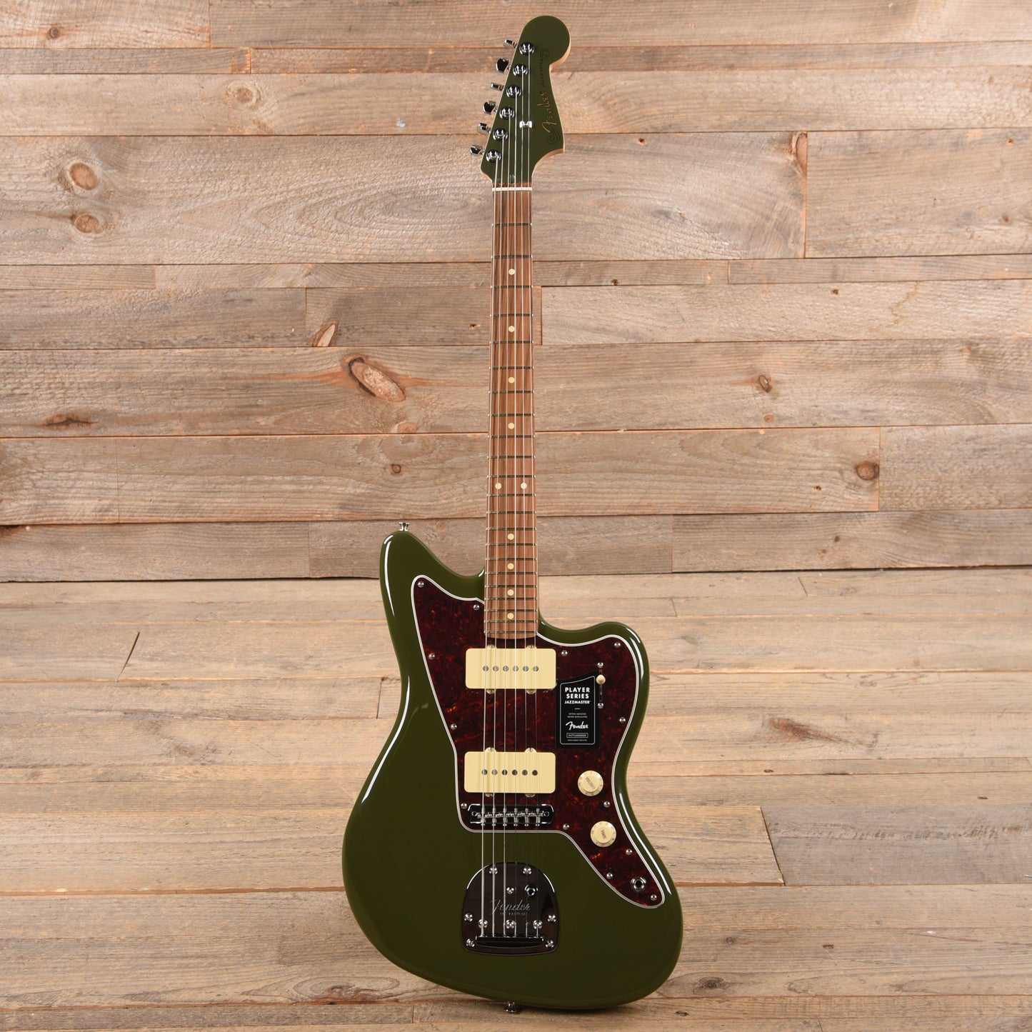 Fender Player Jazzmaster Olive w/Matching Headcap, Pure Vintage '65 Pickups, & Series/Parallel 4-Way