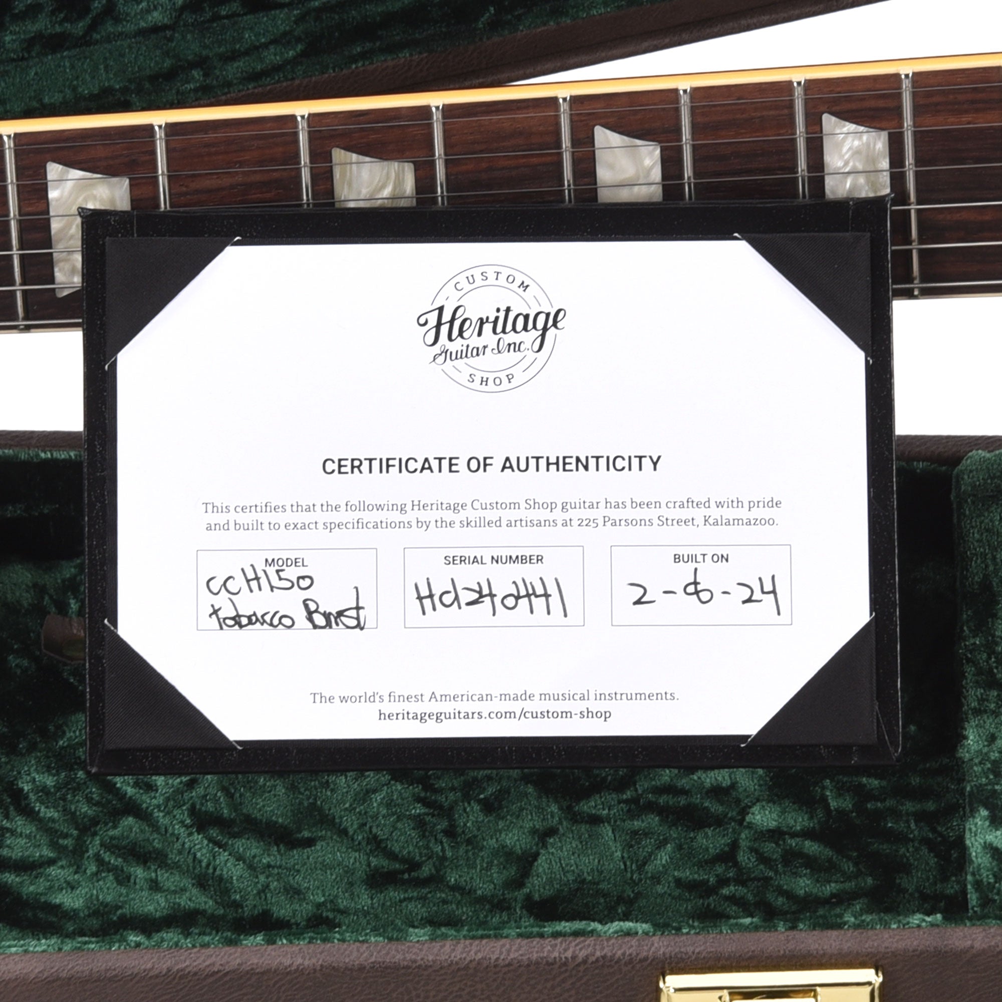 Heritage Custom Shop Core H-150 Tobacco Sunburst w/CME Hand-Selected Top