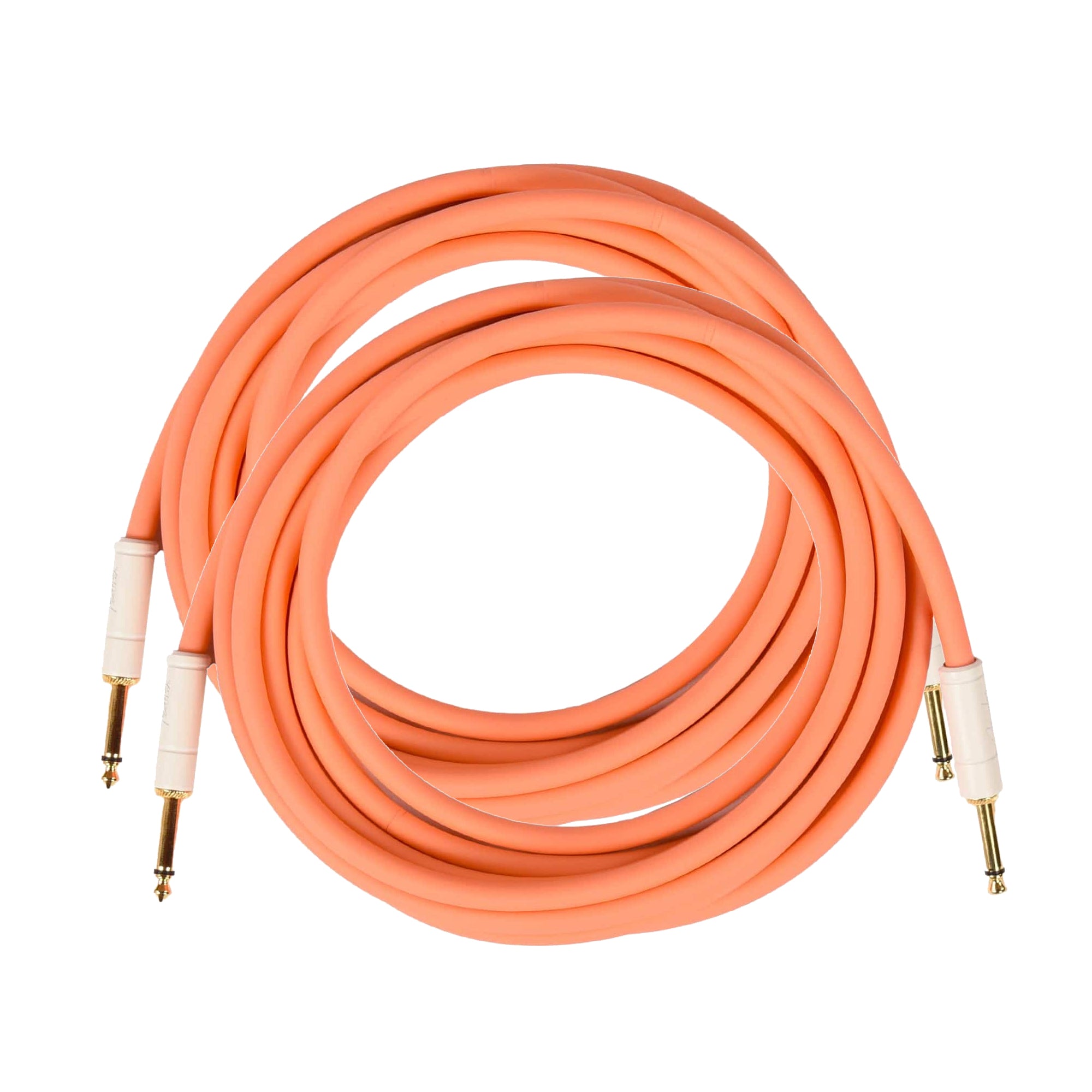 Fender Deluxe Instrument Cable Pacific Peach 10' Straight-Straight 2 Pack Bundle