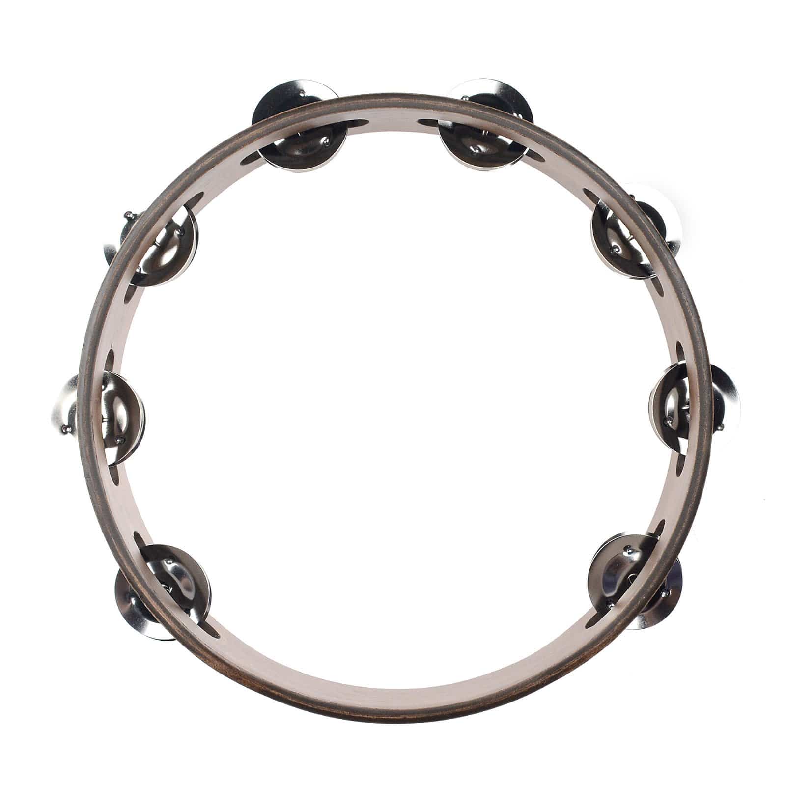 Meinl 1 Row Stainless Steel Jingle Wood Tambourine Walnut Brown Drums and Percussion / Auxiliary Percussion