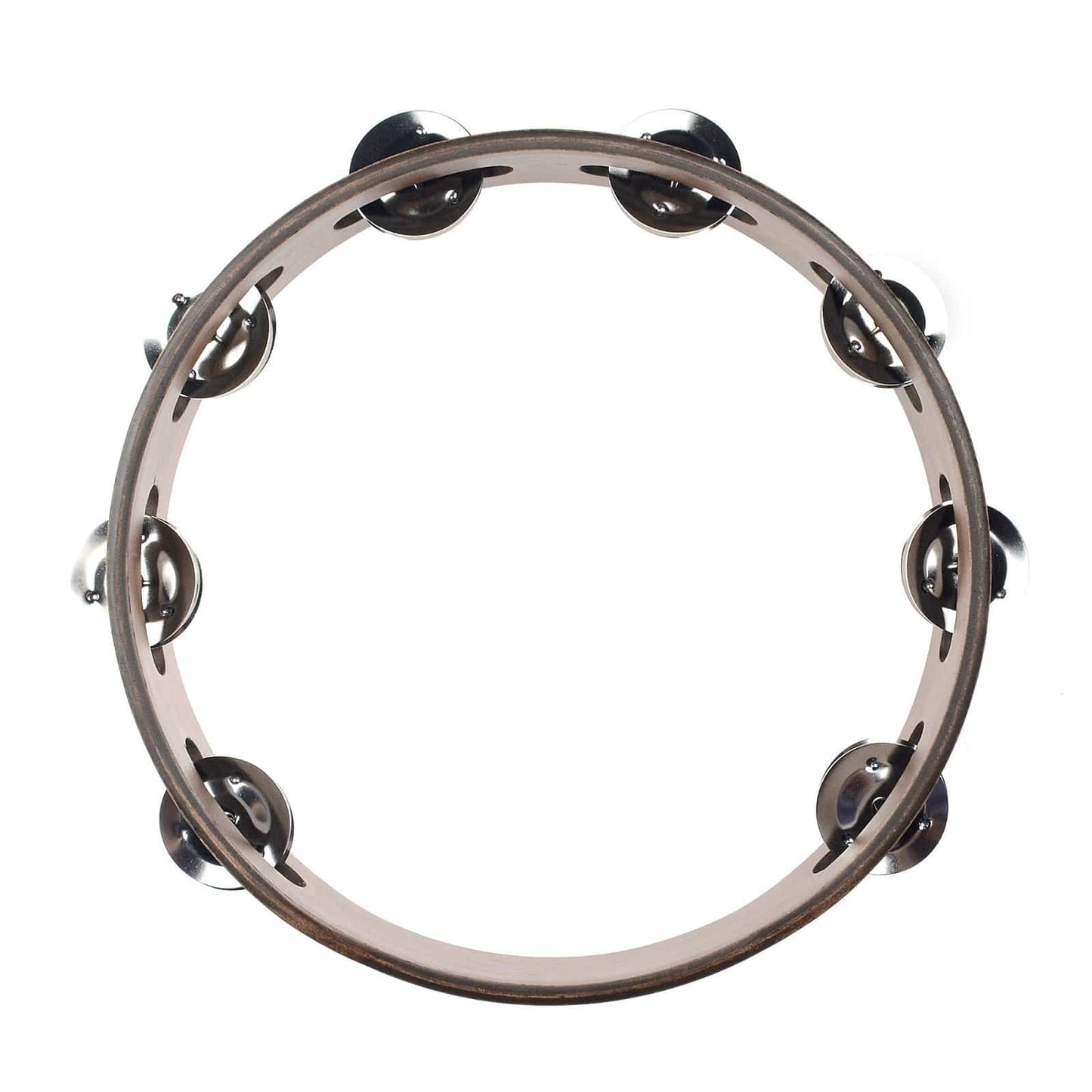 Meinl 1 Row Stainless Steel Jingle Wood Tambourine Walnut Brown Drums and Percussion / Auxiliary Percussion