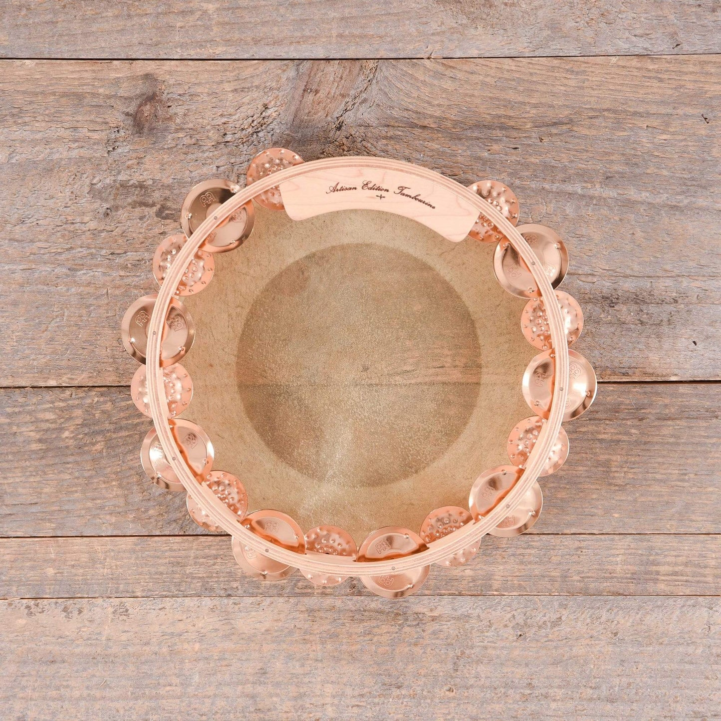 Meinl Artisan 10" Headed Wood Tambourine Cymbal Bronze Jingles 2 Rows Maple Frame Drums and Percussion / Auxiliary Percussion