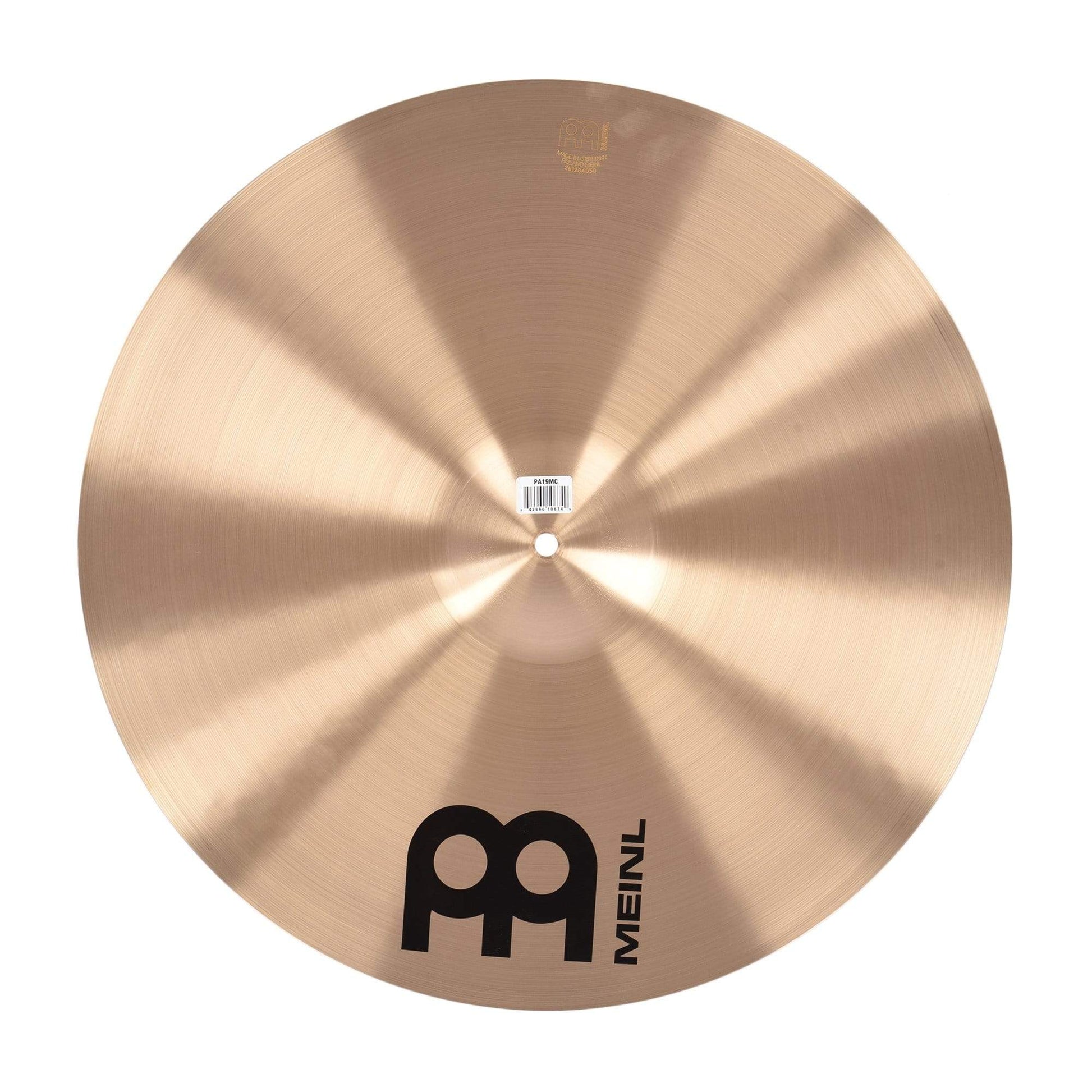 Meinl 19" Pure Alloy Medium Crash Cymbal Drums and Percussion / Cymbals / Crash