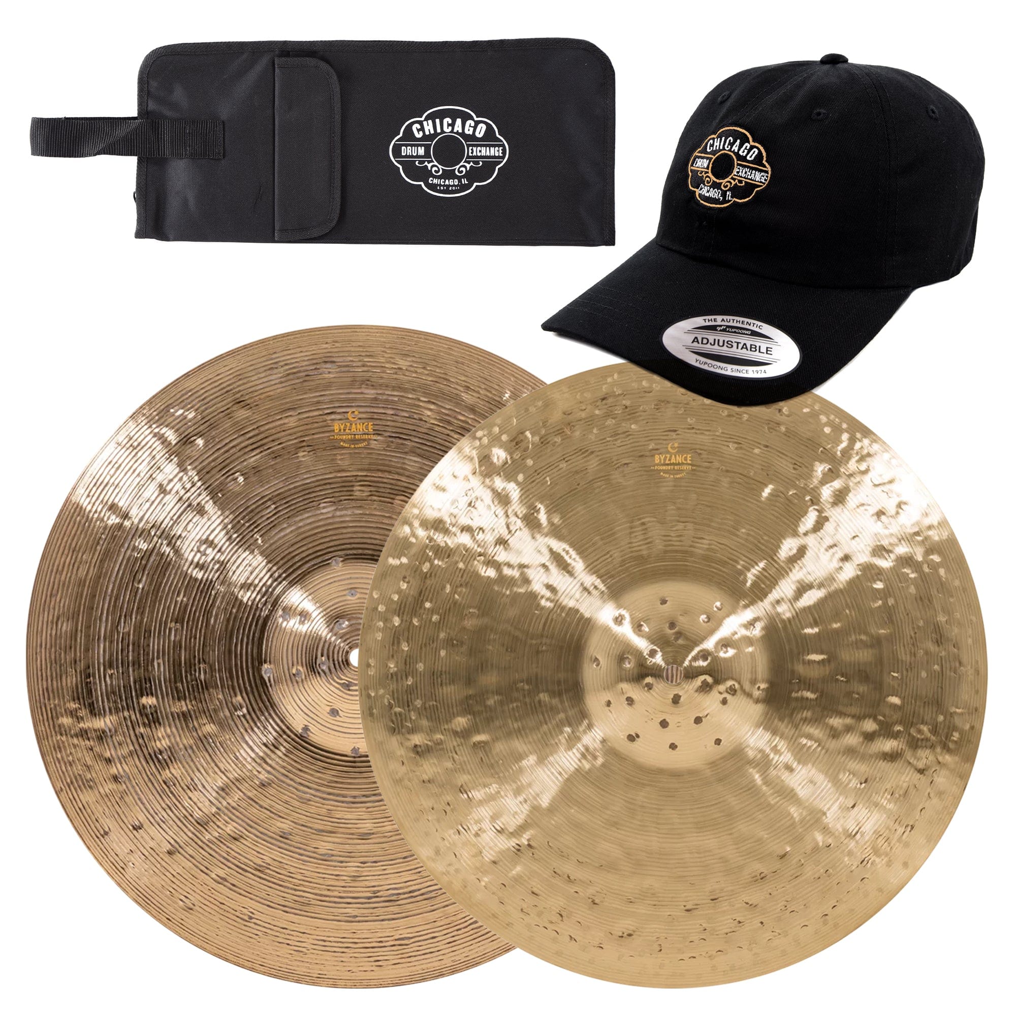 Meinl Byzance 18 19 Foundry Reserve Crash Cymbal Set W CDE Logo Hat meinl-byzance-18-19-foundry-reserve-crash-cymbal-set-w-cde-logo-hat