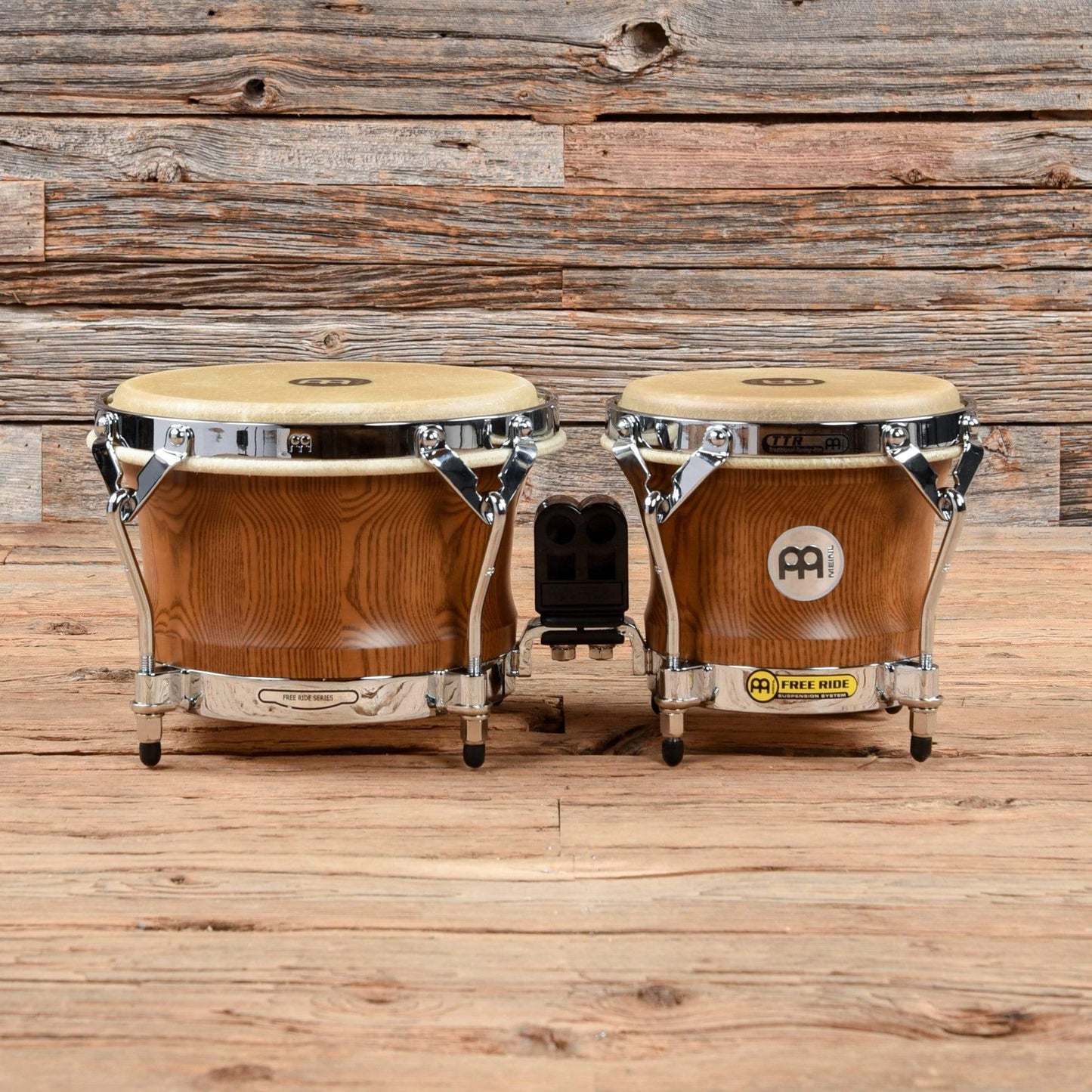 Meinl Free Ride Series Woodcraft Bongos 7" & 9" Zebra Finished Ash Drums and Percussion / Hand Drums / Congas and Bongos