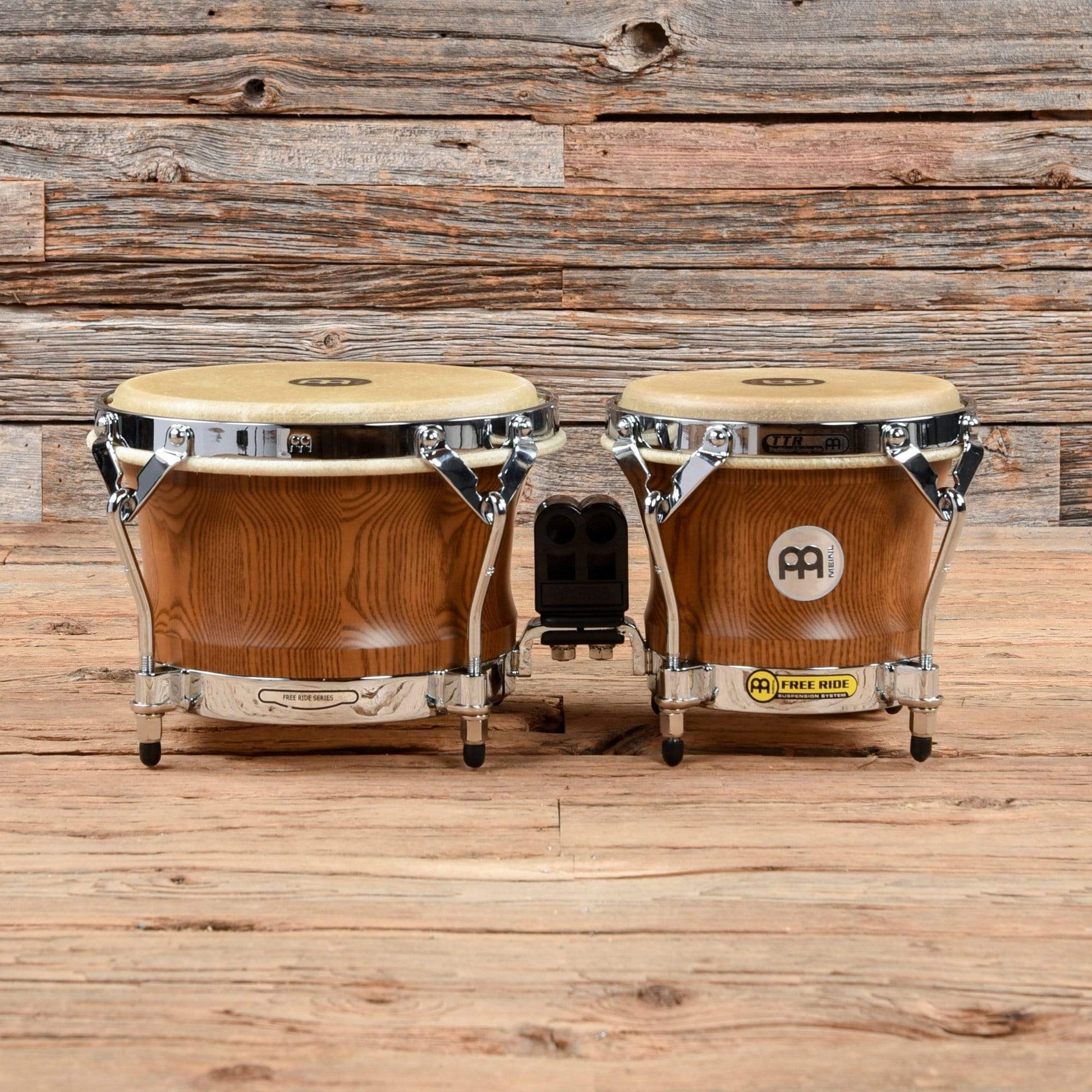Meinl Free Ride Series Woodcraft Bongos 7" & 9" Zebra Finished Ash Drums and Percussion / Hand Drums / Congas and Bongos