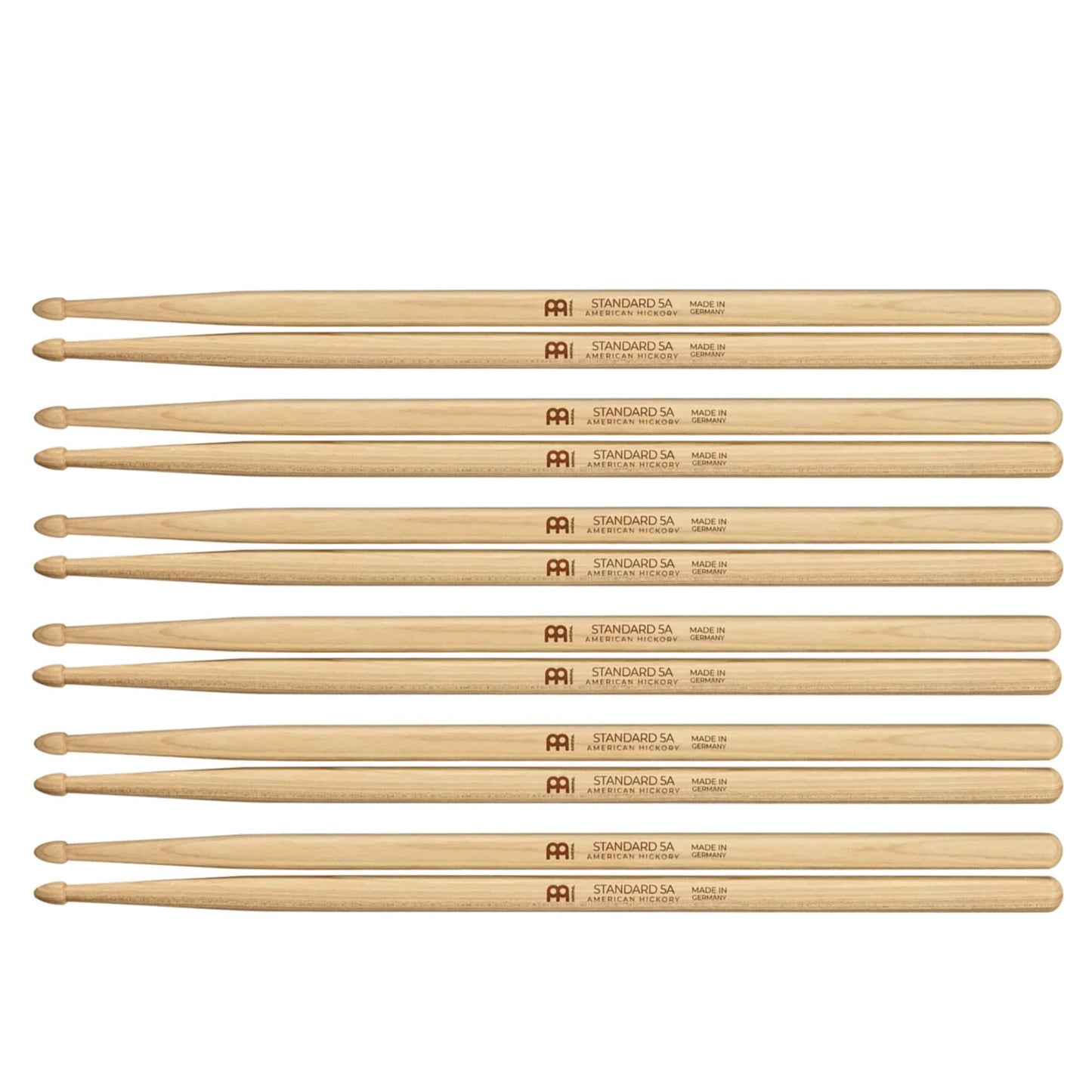 Meinl Standard 5A Wood Tip Drum Sticks (6 Pair Bundle) Drums and Percussion / Parts and Accessories / Drum Sticks and Mallets