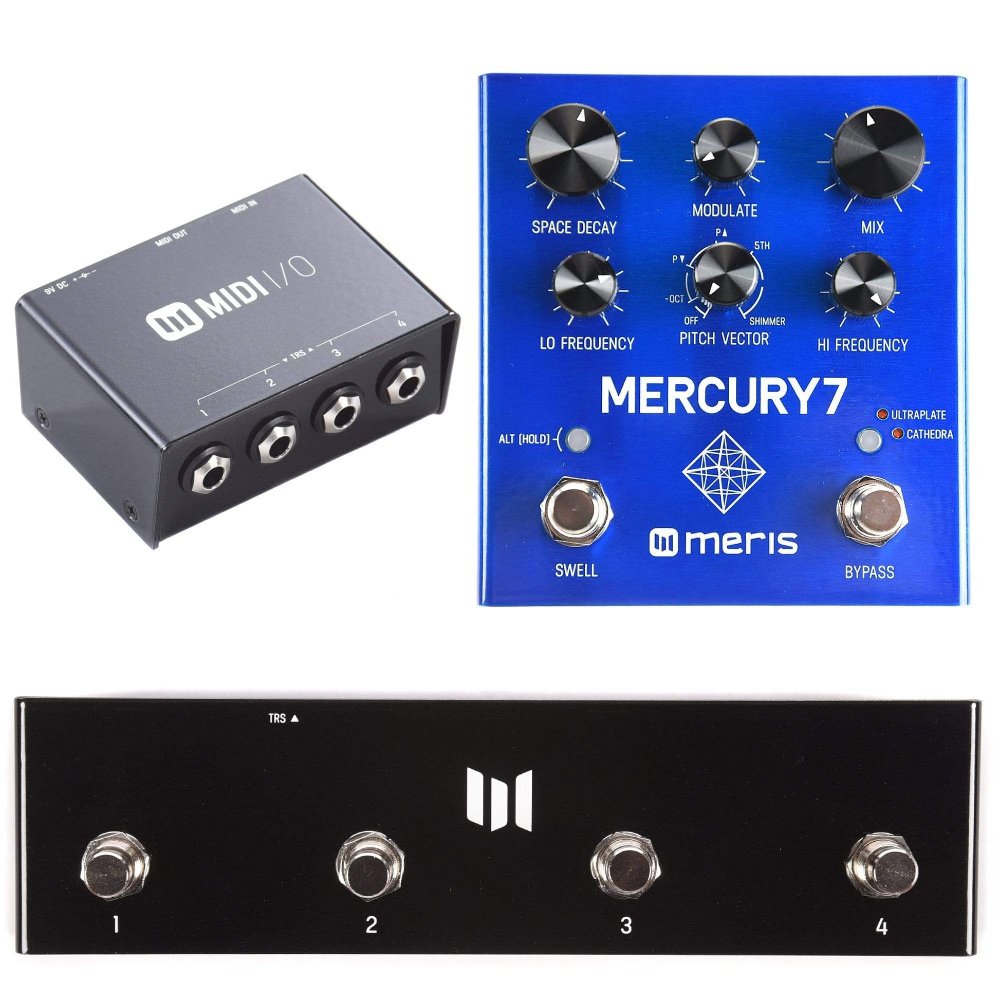 mercury 7 pedal Meris Mercury7 Reverb Pedal with Meris MIDI I/O and Preset Switch Bund – Chicago Music Exchange
