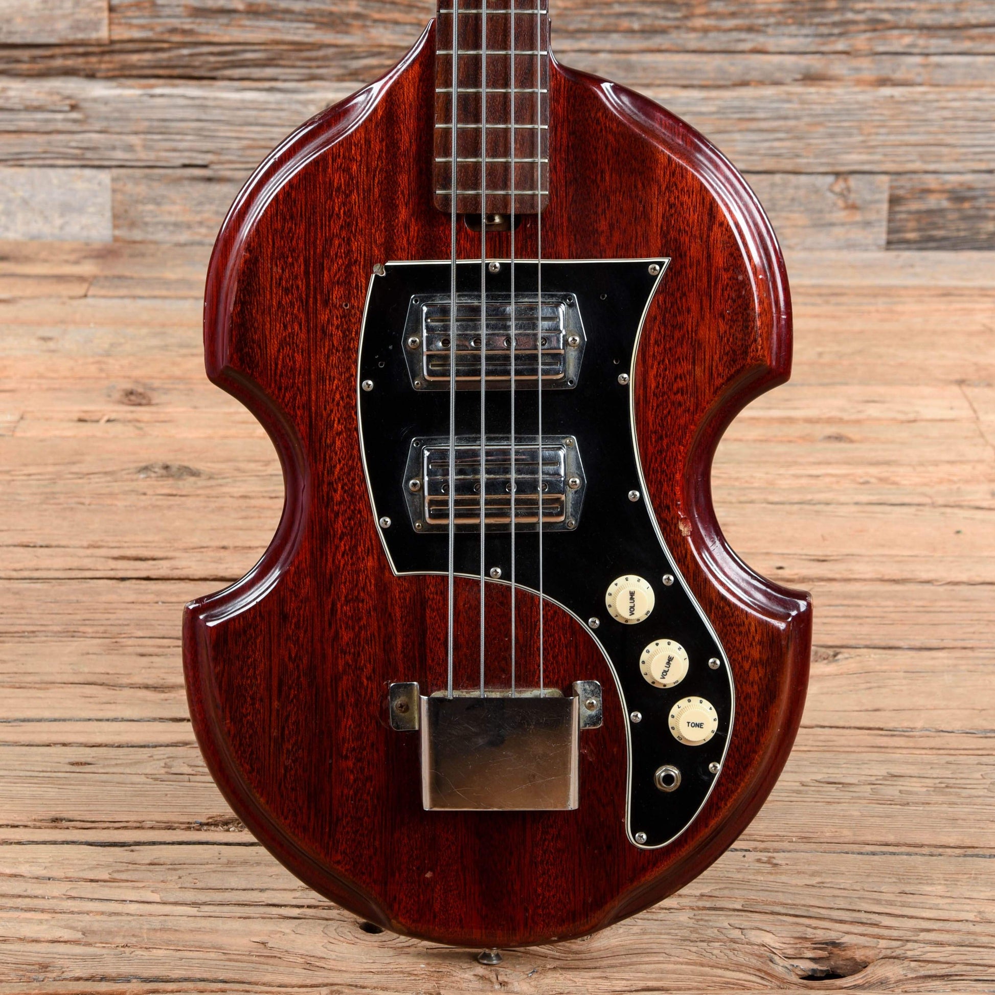 Miscellaneous Violin Body Bass Red 1970s Bass Guitars / 5-String or More