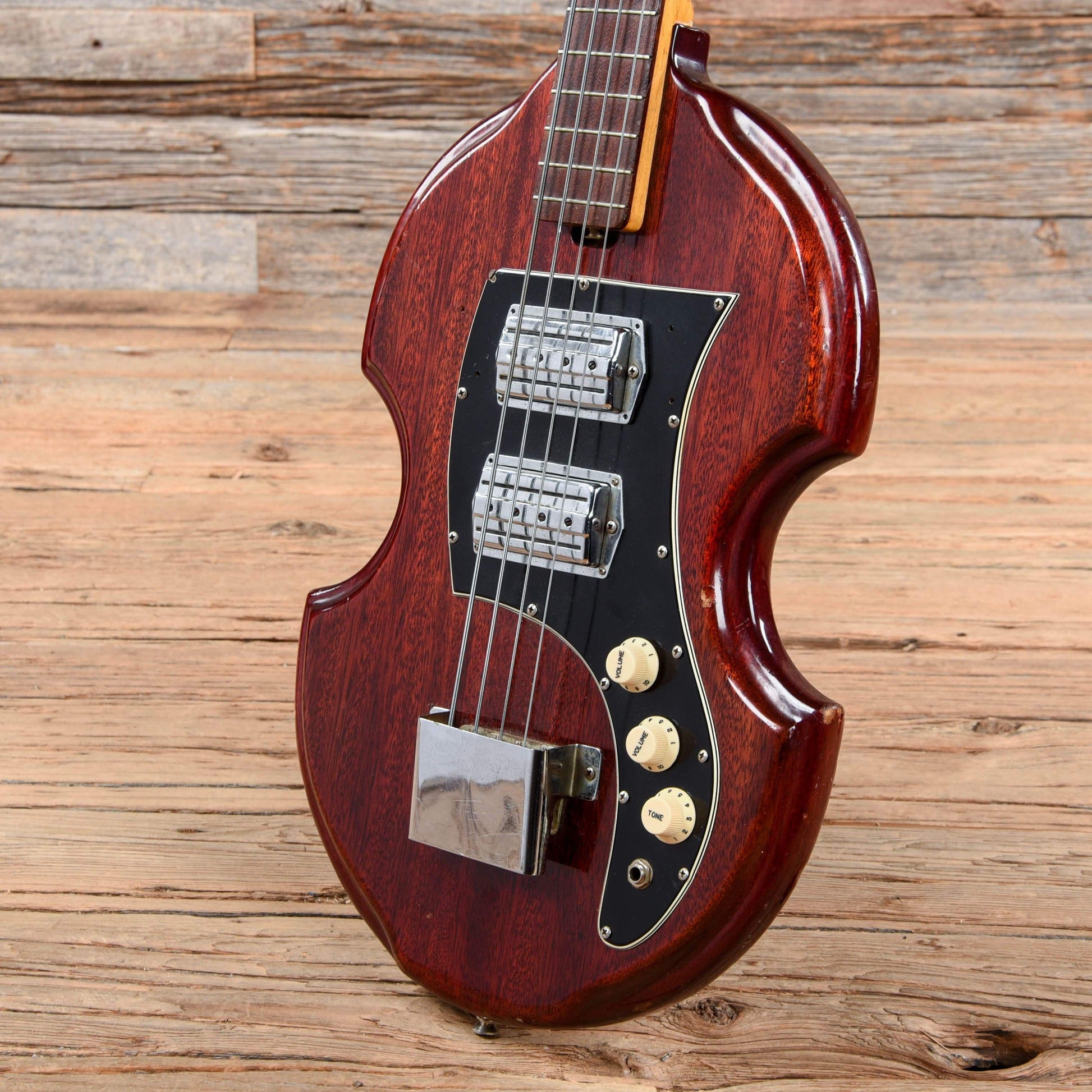 Miscellaneous Violin Body Bass Red 1970s Bass Guitars / 5-String or More