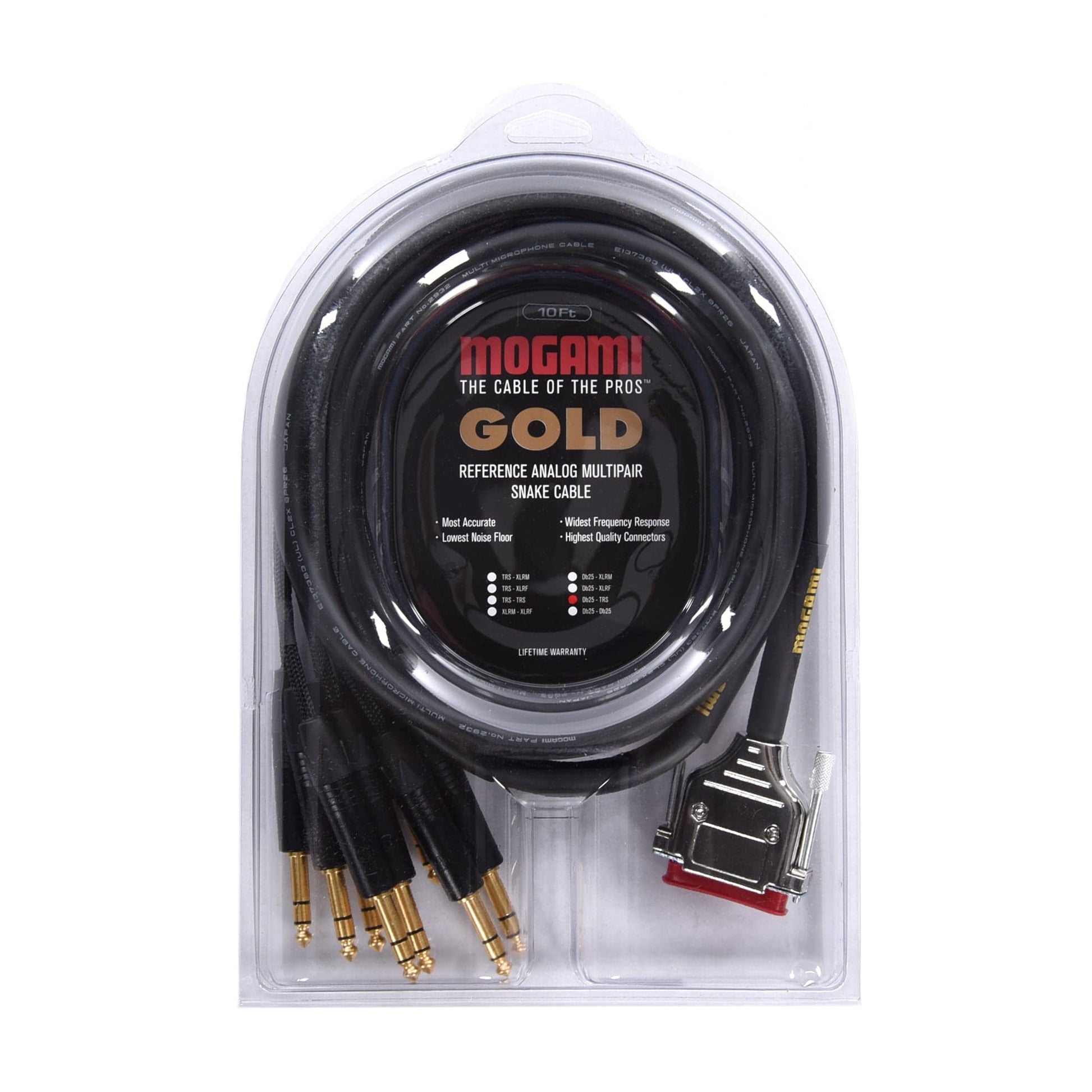 Mogami Gold DB25-TRS 8-channel Analog Interface Cable 10' Accessories / Cable Adapters and Splitters