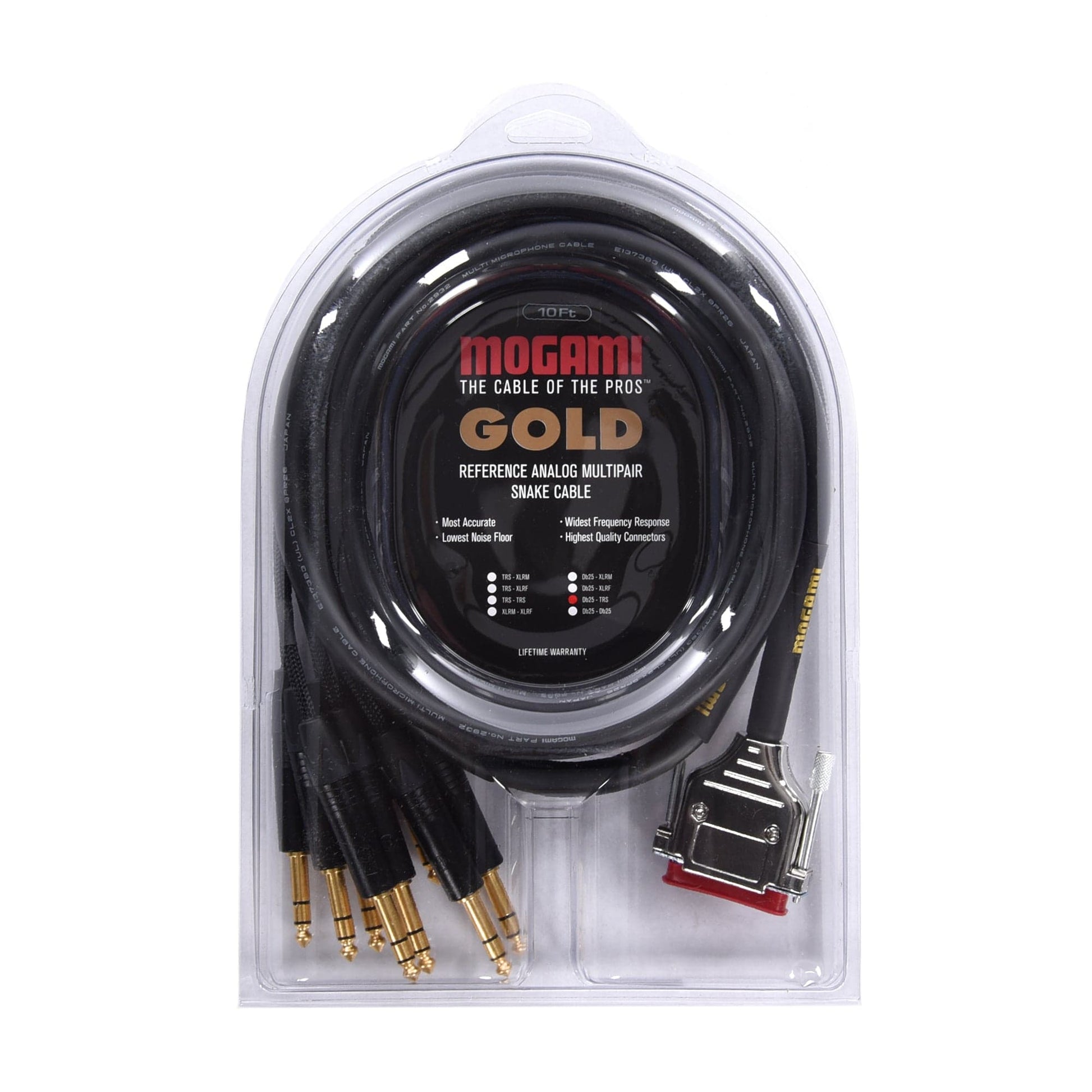 Mogami Gold DB25-TRS 8-channel Analog Interface Cable 10' Accessories / Cables