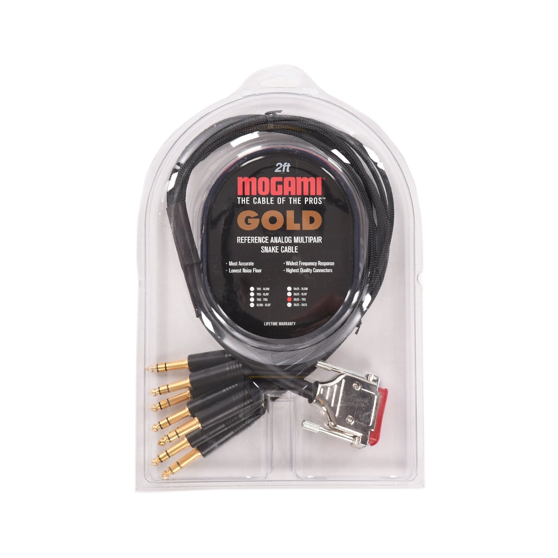 Mogami Gold DB25-TRS 8-channel Analog Interface Cable 2' Accessories / Cables