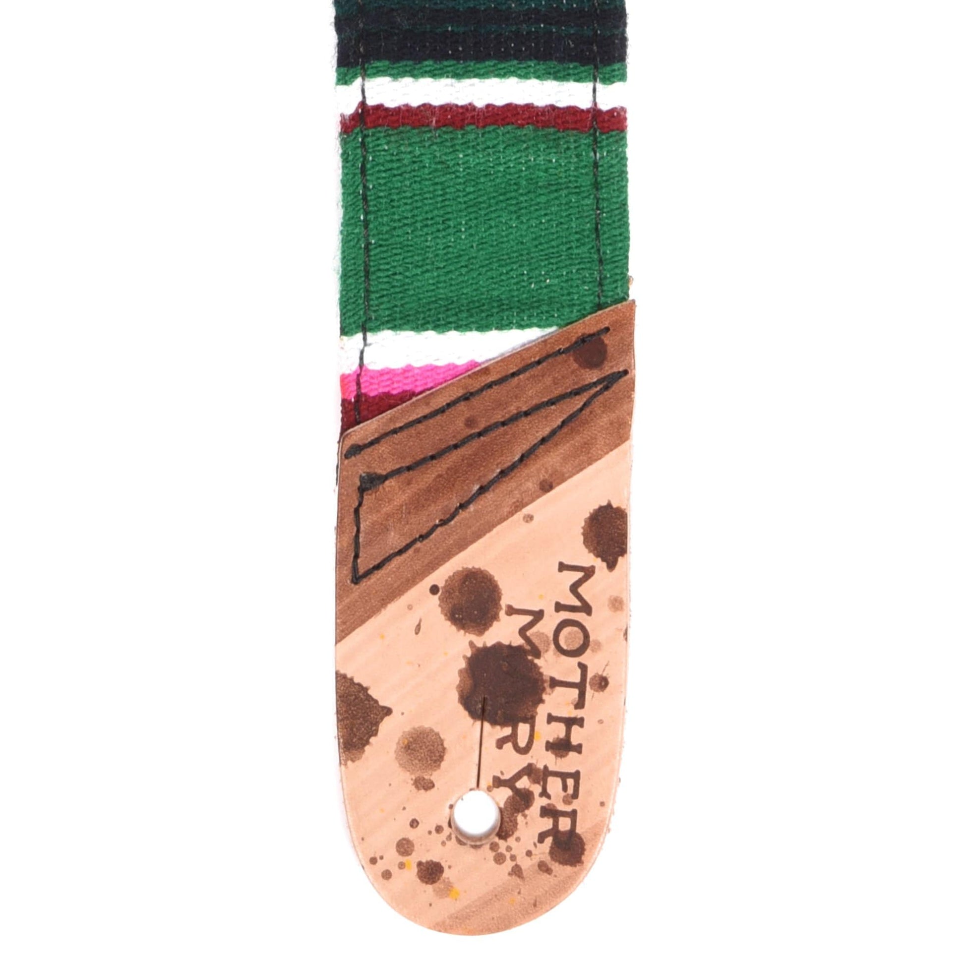 Mother Mary Green Serape Mexican Blanket Guitar Strap Accessories / Straps