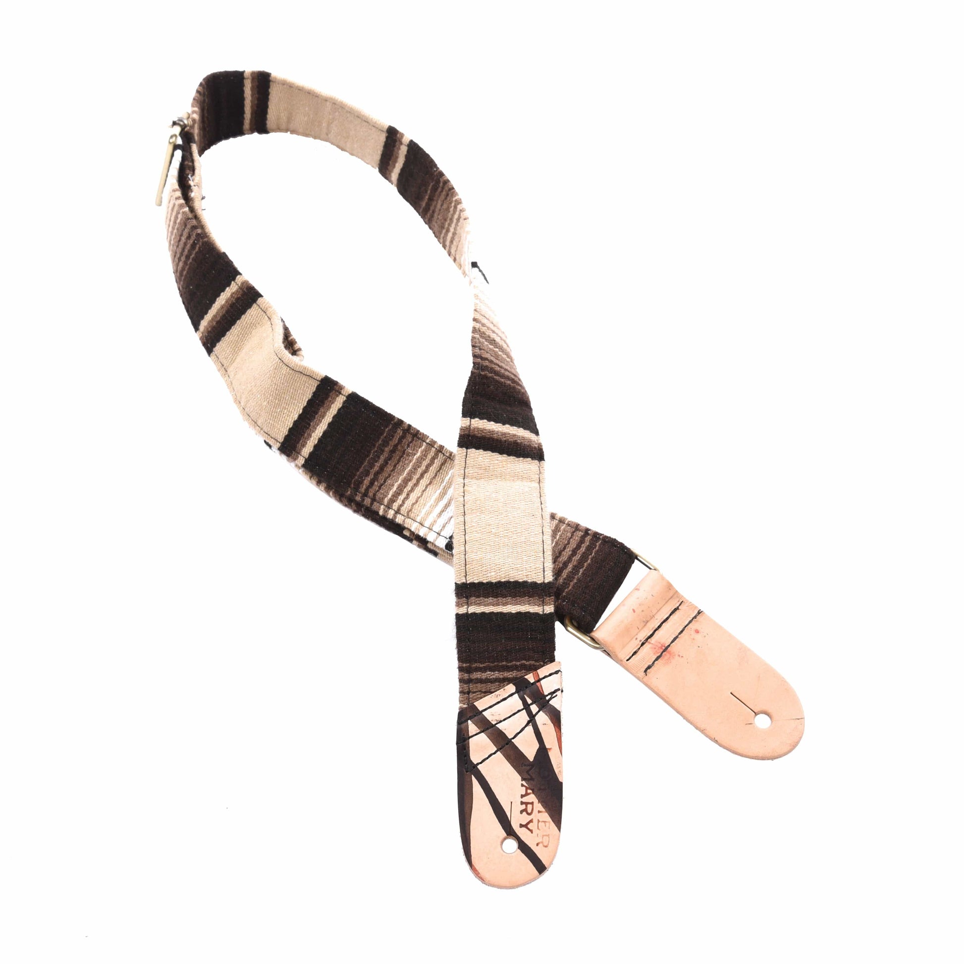 Mother Mary Tan Serape Mexican Blanket Guitar Strap Accessories / Straps