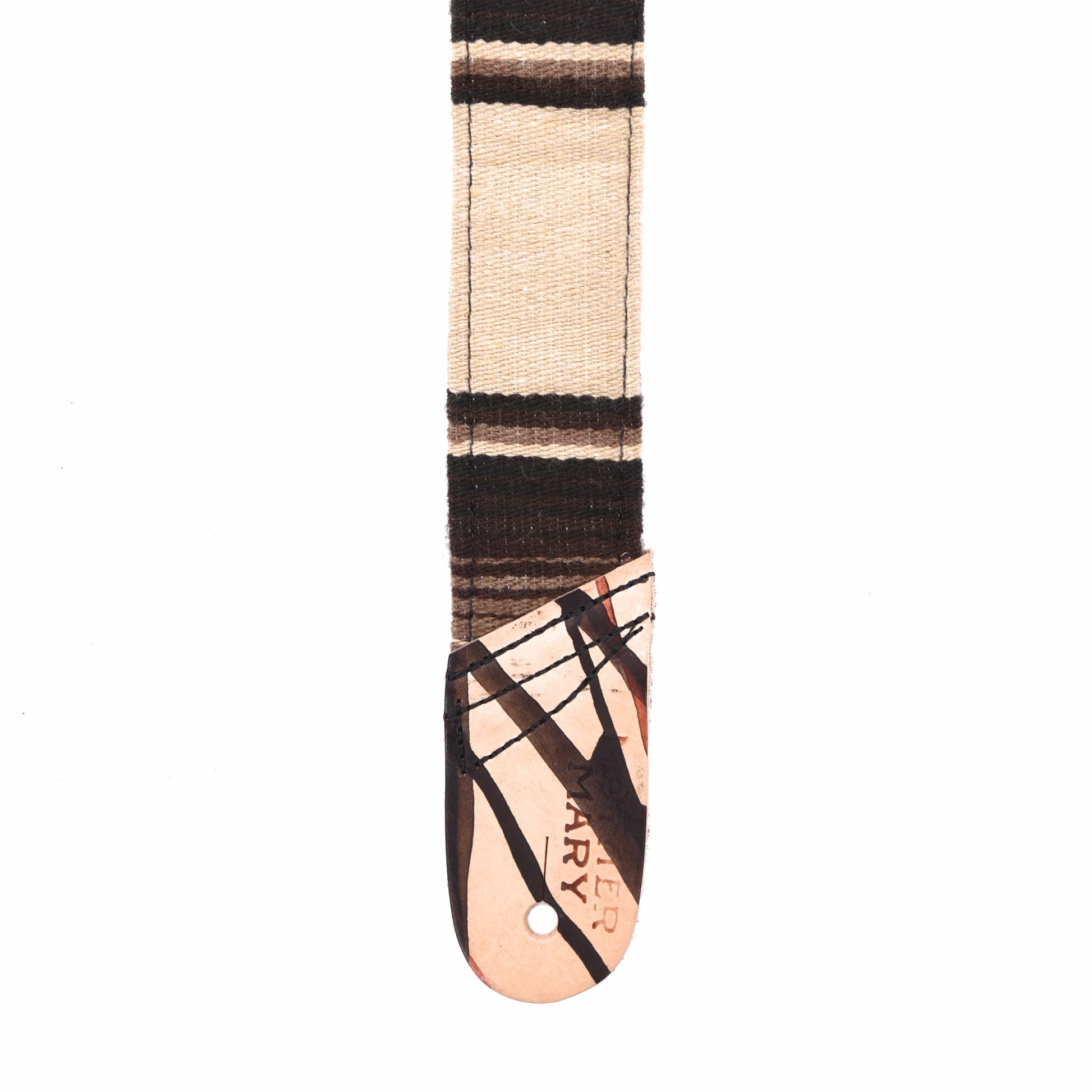 Mother Mary Tan Serape Mexican Blanket Guitar Strap Accessories / Straps