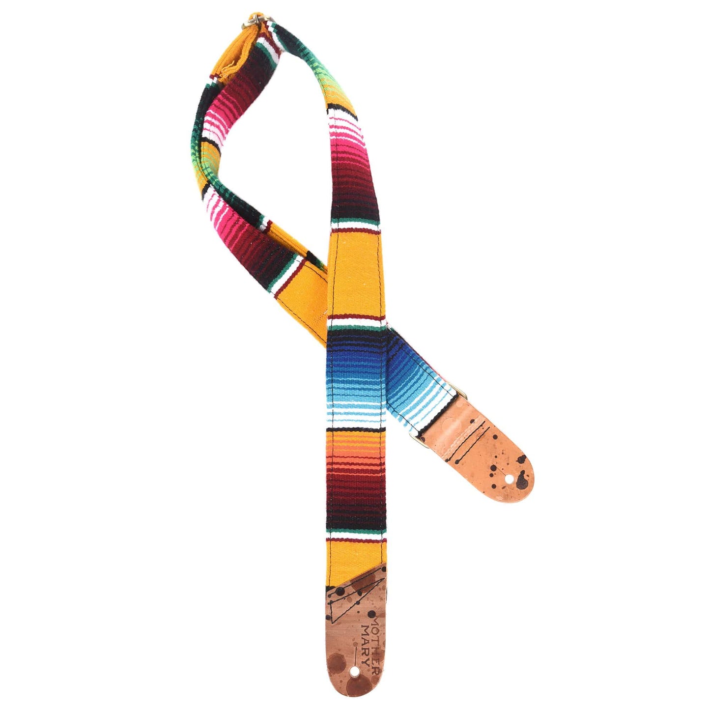 Mother Mary Yellow Serape Mexican Blanket Guitar Strap Accessories / Straps