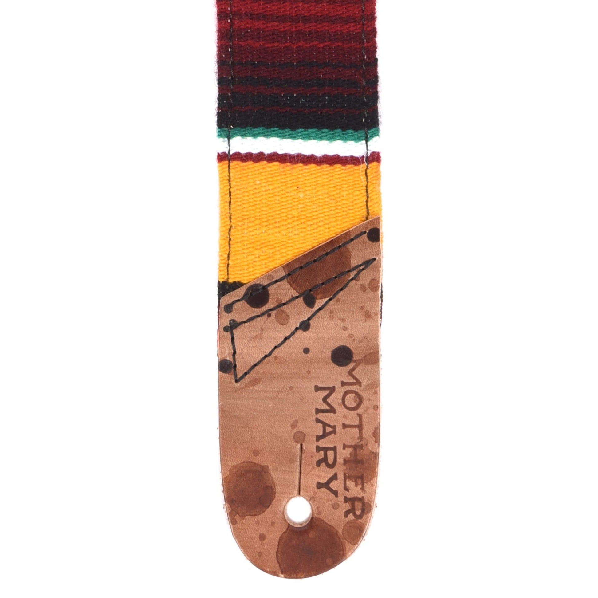 Mother Mary Yellow Serape Mexican Blanket Guitar Strap Accessories / Straps