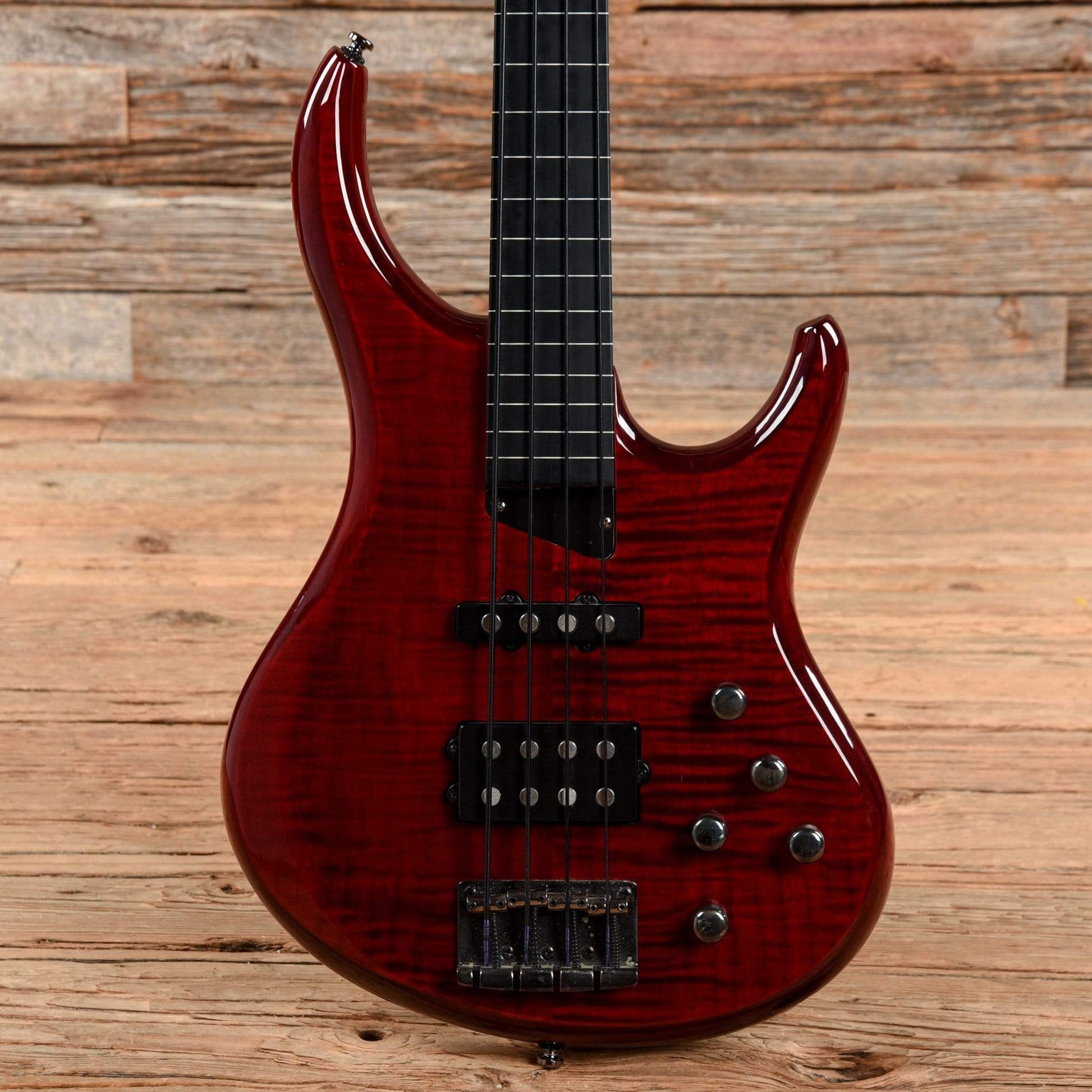 MTD Kingston 4 String Fretless Trans Red 2008 Bass Guitars / 4-String