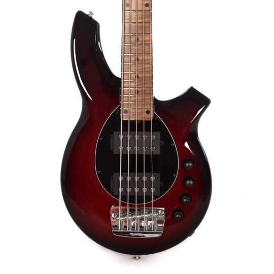 Music Man BFR Bongo 5 HH Wild Cherry Burst Roasted Figured Maple Neck Bass Guitars / 4-String