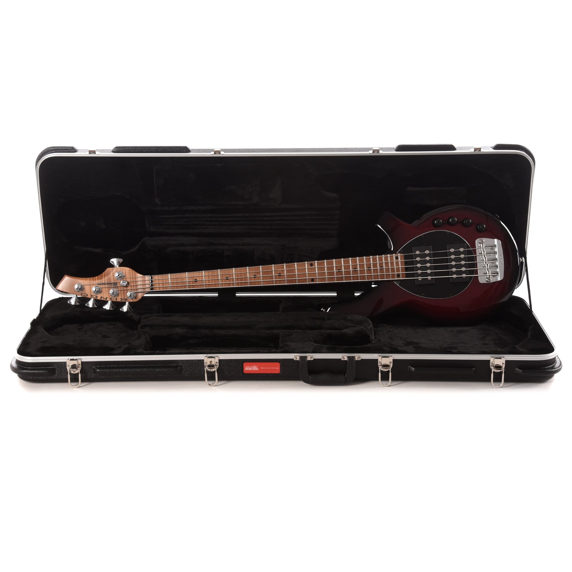 Music Man BFR Bongo 5 HH Wild Cherry Burst Roasted Figured Maple Neck Bass Guitars / 4-String