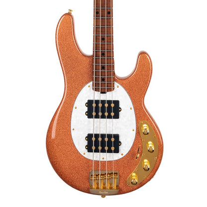 Music Man BFR StingRay 4 HH Pink Champagne Sparkle w/Roasted Figured Maple Neck Bass Guitars / 4-String