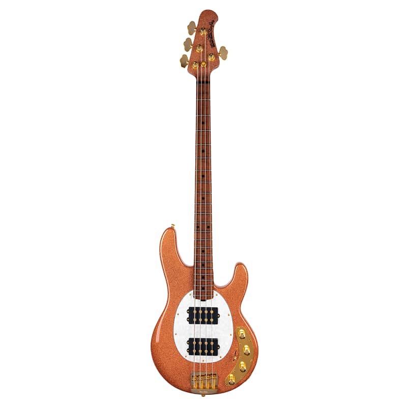 Music Man BFR StingRay 4 HH Pink Champagne Sparkle w/Roasted Figured Maple Neck Bass Guitars / 4-String