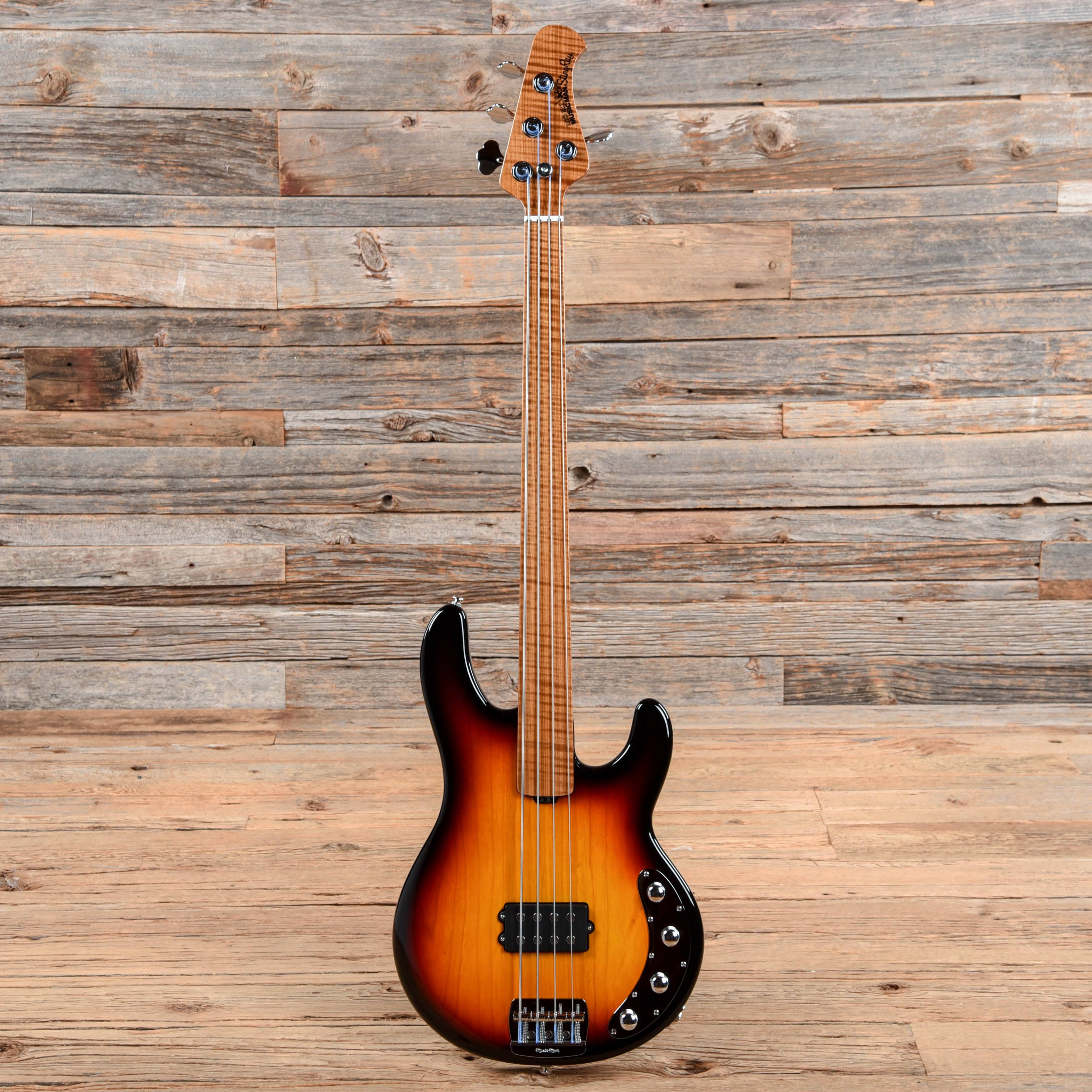 Music Man BFR StingRay Fretless Sierra Vintage Sunburst 2019 Bass Guitars / 4-String