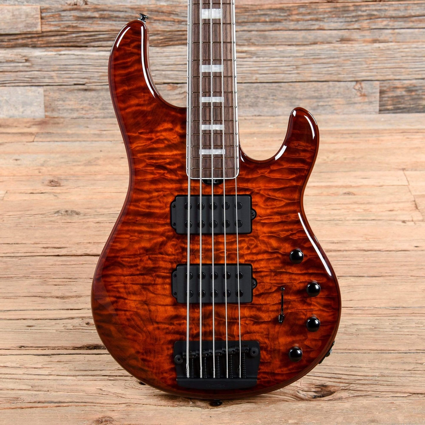 Music Man BFR StingRay Special 5 HH Giants Orange Quilt Bass Guitars / 5-String or More