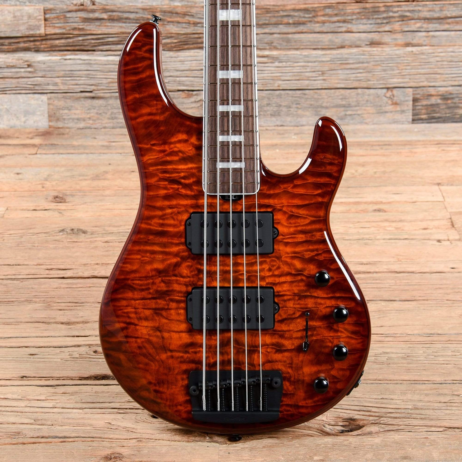 Music Man BFR StingRay Special 5 HH Giants Orange Quilt Bass Guitars / 5-String or More